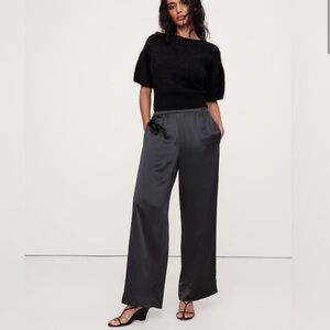 Pull On Wide Leg Silk light blue Pant Size Sm